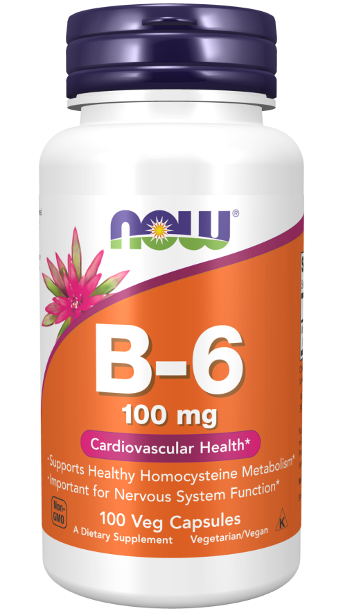 Vitamin B-6 100 mg Veg Capsules - Cardiovascular Health