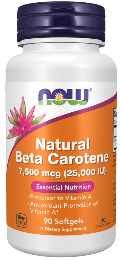 NOW Beta Carotene, Natural 7,500 mcg (90) Softgels
