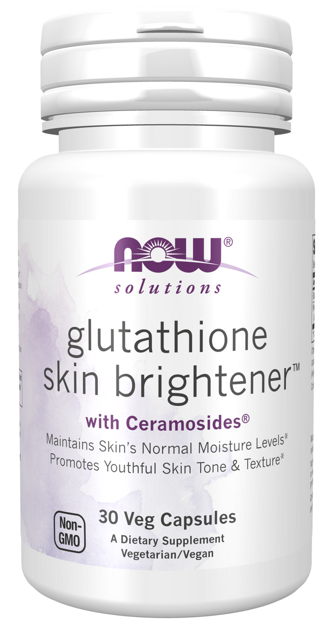 NOW Glutathione Skin Brightener With Ceramosides 30 Veg Capsules