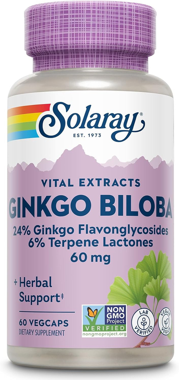 Solaray Vital Extracts Ginkgo Biloba 60 mg 60 Vegcaps