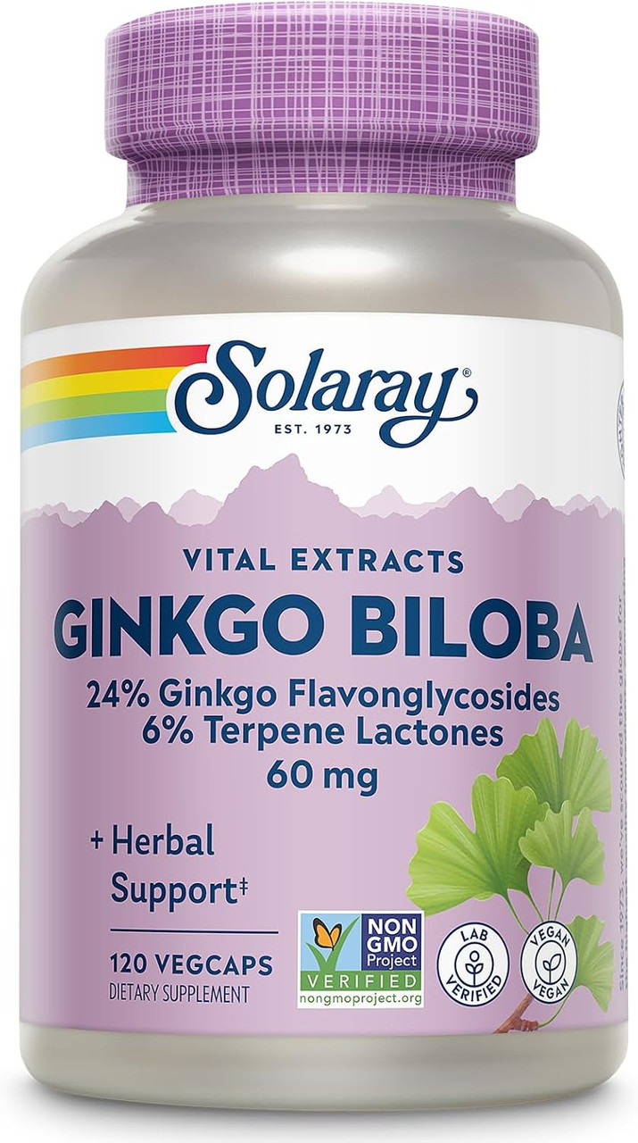Solaray Vital Extracts Ginkgo Biloba 60 mg 120 Vegcaps