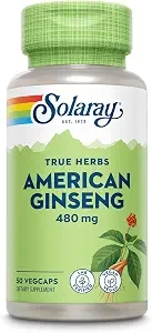 Solaray True Herbs American Ginseng 480 mg 50 Vegcaps