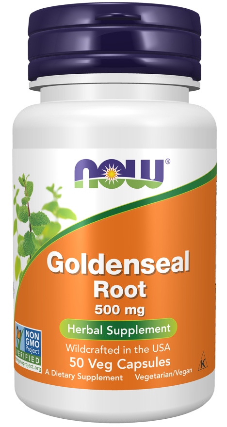 NOW Goldenseal Root 500 mg 50 Veg Capsules