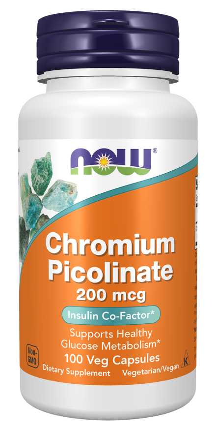 NOW Chromium Picolinate 200 mcg 100 Veg Capsules