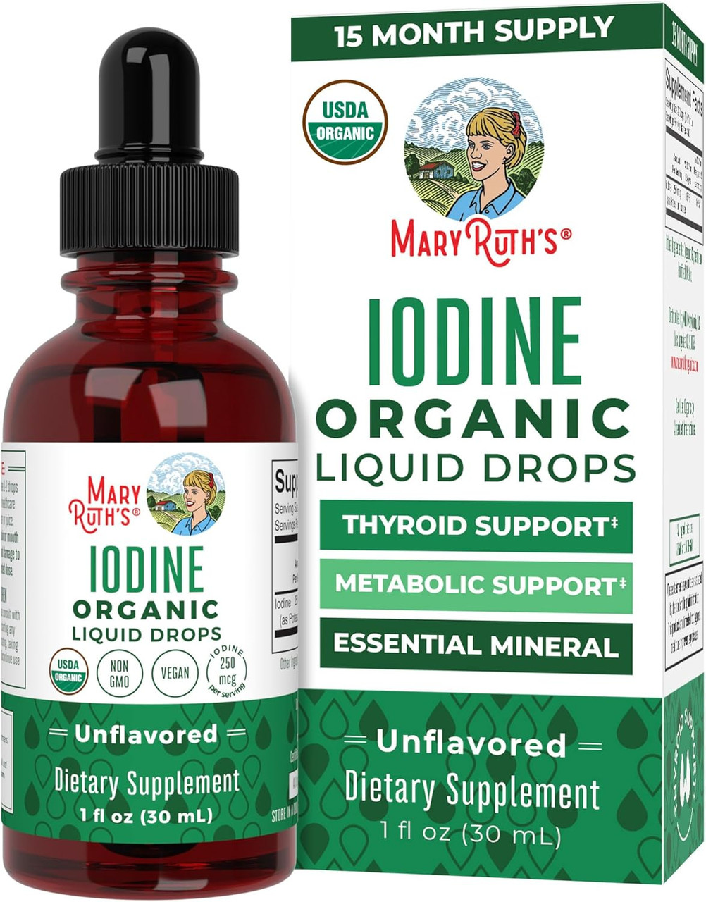Mary Ruth's Iodine Organic Liquid Drops (Unflavored) 1 fl oz