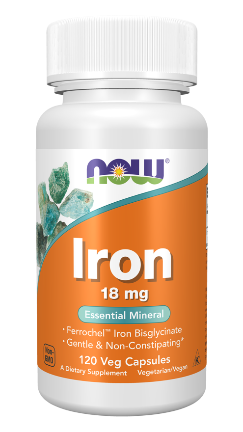 NOW Iron 18 mg 120 Veg Capsules
