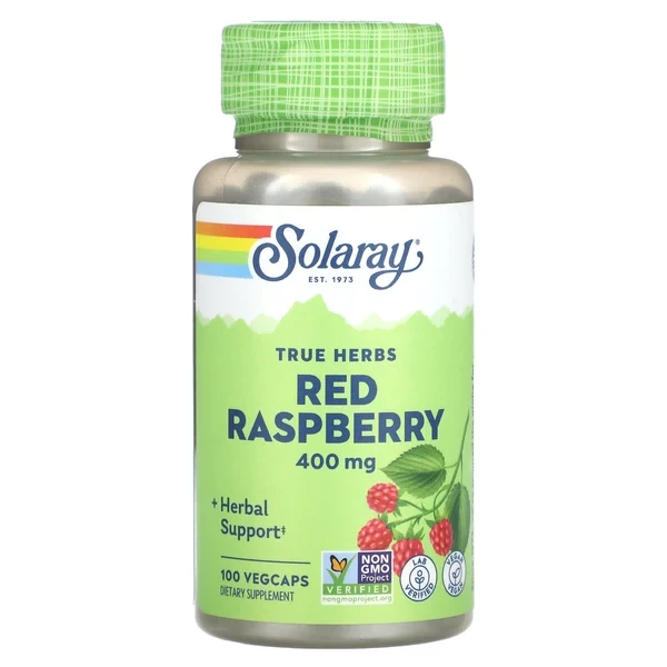 Solaray True Herbs Red Raspberry 400 mg 100 Vegcaps