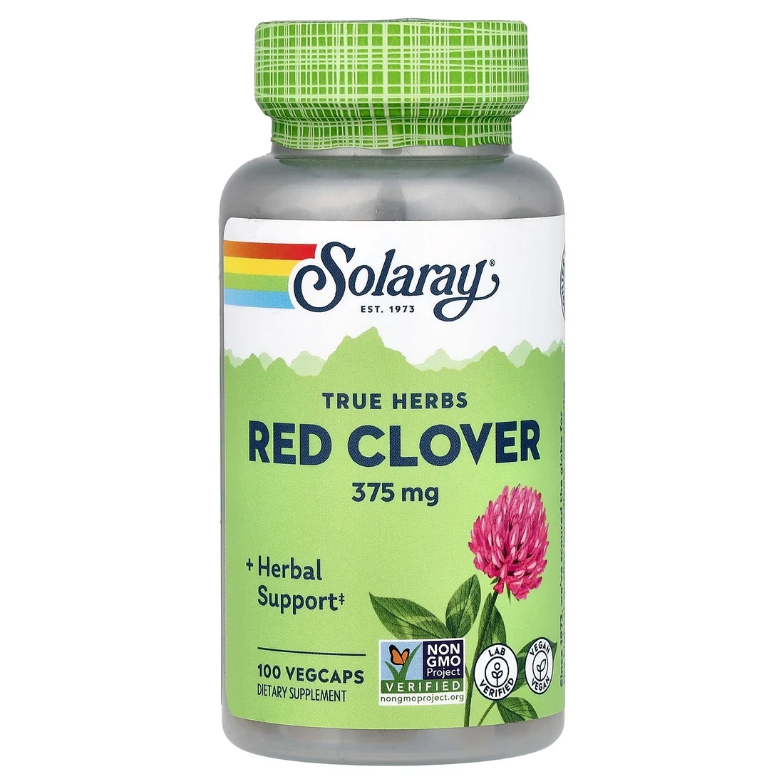 Solaray True Herbs Red Clover 375 mg 100 Vegcaps 
