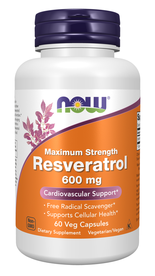 NOW Maximum Strength Resveratrol 600 mg 60 Veg Capsules