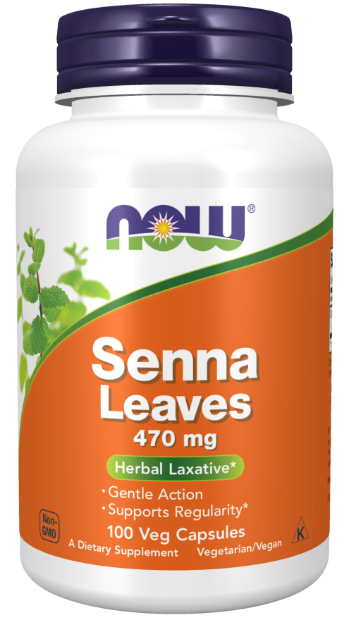 NOW Senna Leaves 470 mg 100 Veg Capsules