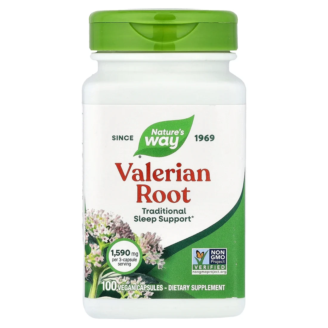 Nature's Way Valerian Root 1,590 mg 100 Vegan Capsules