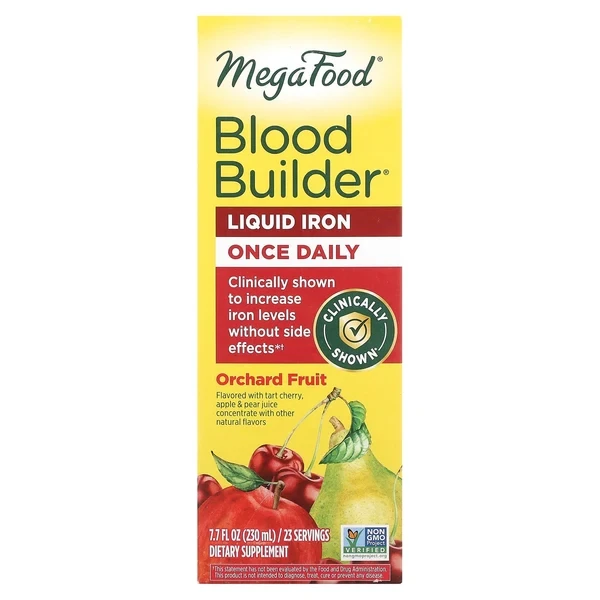 MegaFood Liquid Iron Blood Builder Orchard Fruit 7.7 fl oz