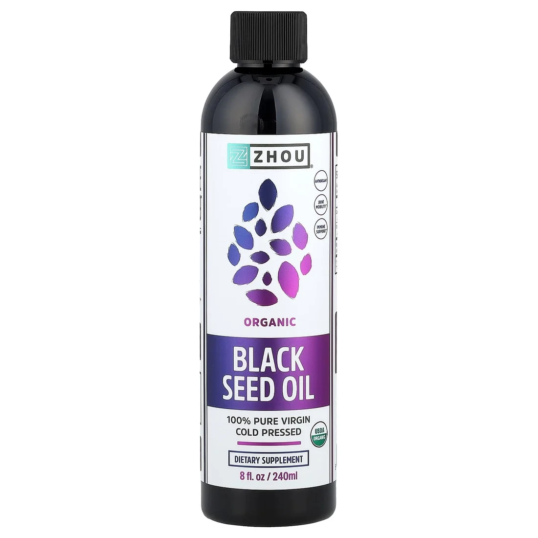 ZHOU Organic Black Seed Oil 100% Pure Virgin Cold-Pressed 8 fl oz