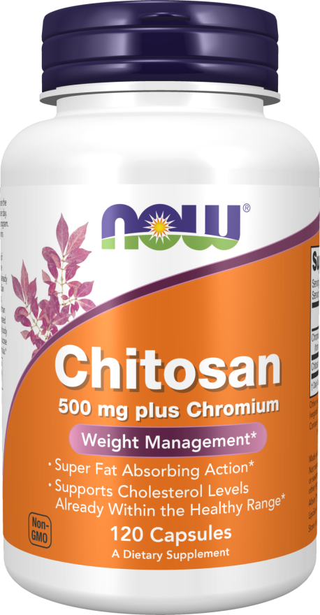 NOW Chitosan 500 mg Plus Chromium 120 Capsules