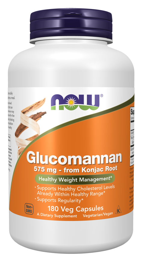 NOW Glucomannan 575 mg from Konjac Root 180 Veg Capsules