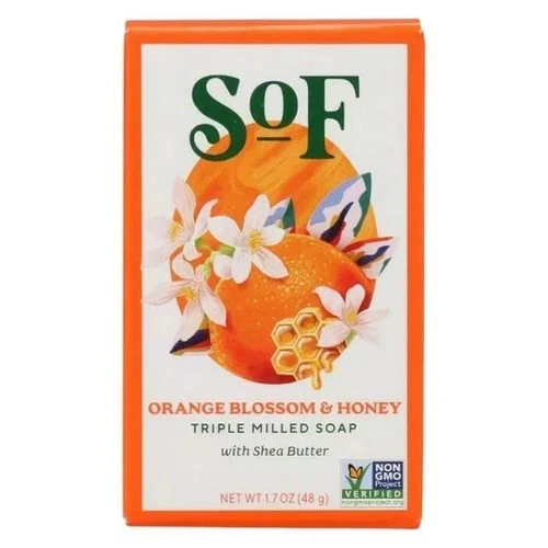 South of France Orange Blossom & Honey Triple Milled Bar Soap 1.7  oz (1 Single Bar)