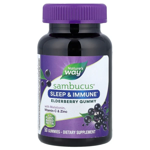 Nature's Way Sambucus Sleep & Immune Elderberry Gummy 50 Gummies 