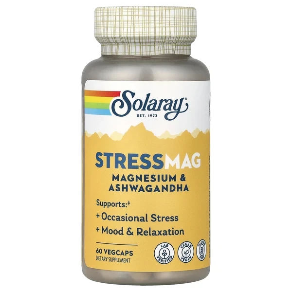 Solaray Stress Mag (Magnesium & Ashwagandha) 60 Vegcaps