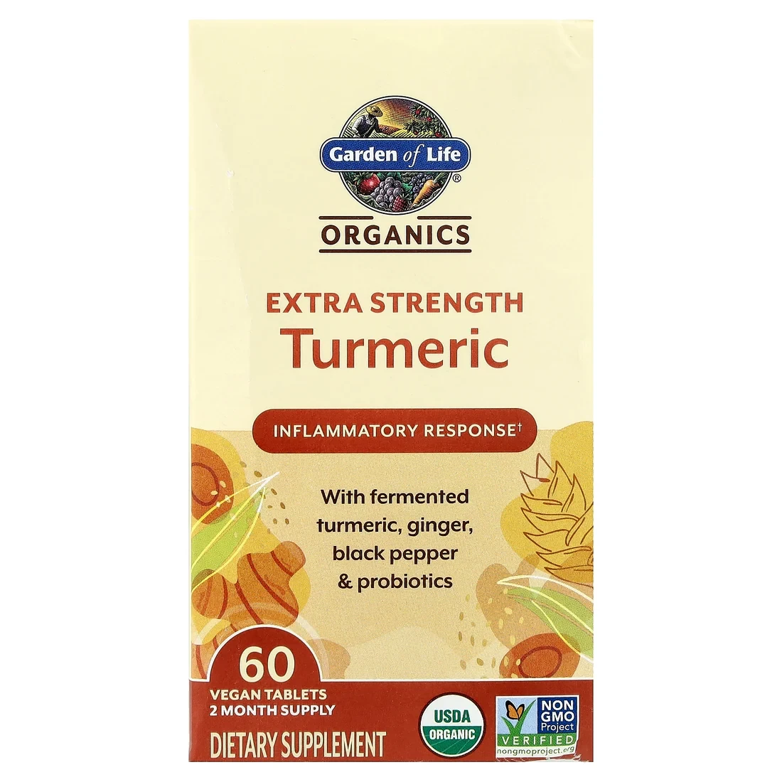 Garden of Life Extra Strength Turmeric  (Inflammatory Response) 60 Vegan Tablets 