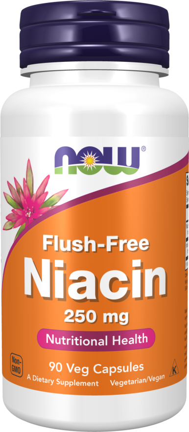 NOW Flush-Free Niacin 250 mg 90 Veg Capsules