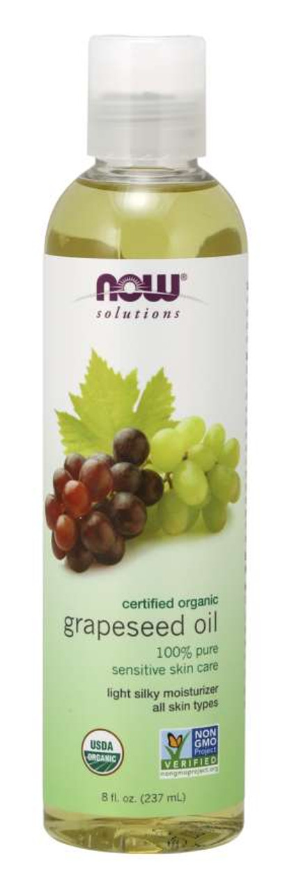 NOW® Solutions 100% Pure Grapeseed Oil, Organic - 8 fl. oz.