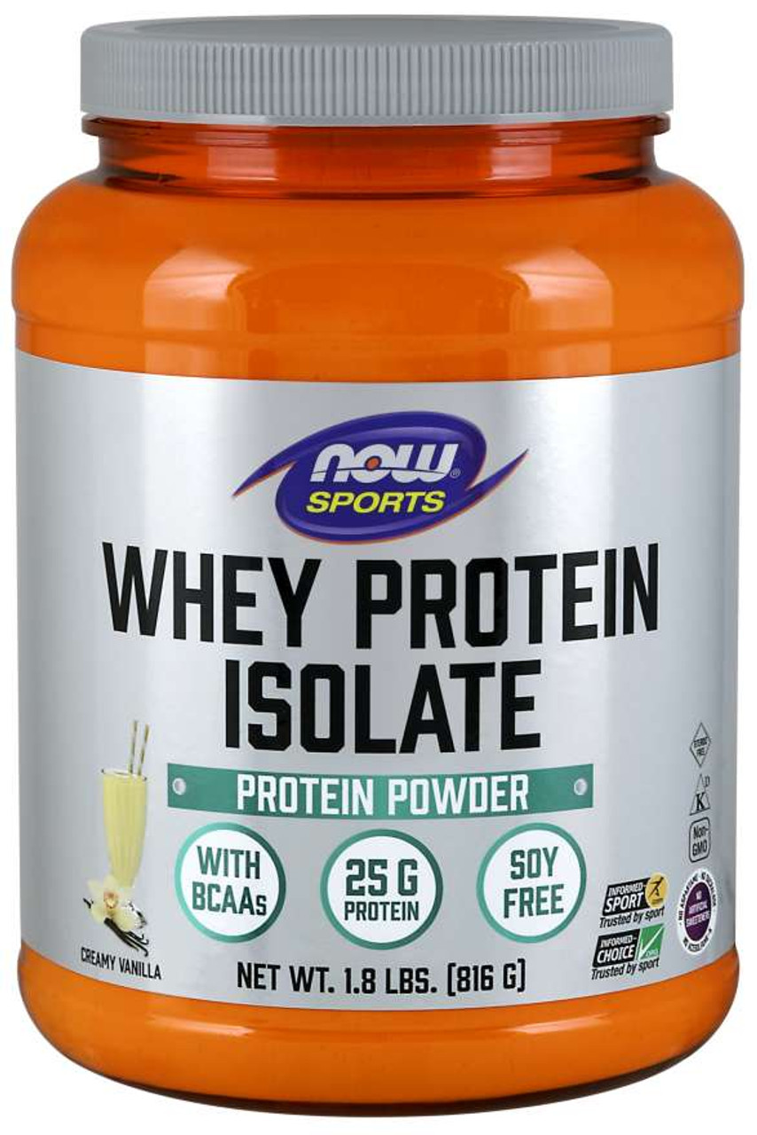 NOW® Whey Protein Isolate, Creamy Vanilla Powder - 1.8 lbs.