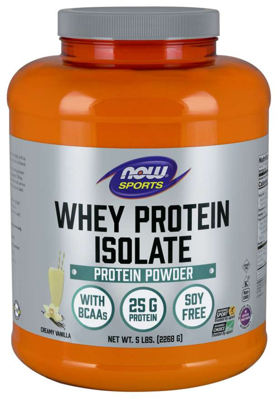 NOW® Whey Protein Isolate, Creamy Vanilla Powder - 5 lbs.