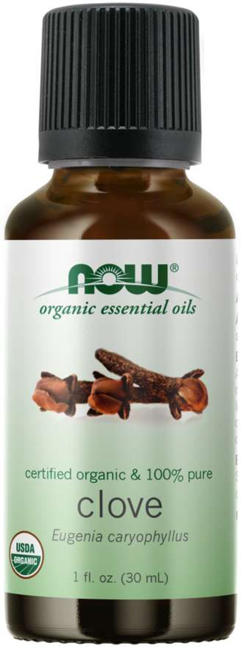 NOW® 100% Pure Clove Essential Oil, Certified Organic - 1 fl. oz.