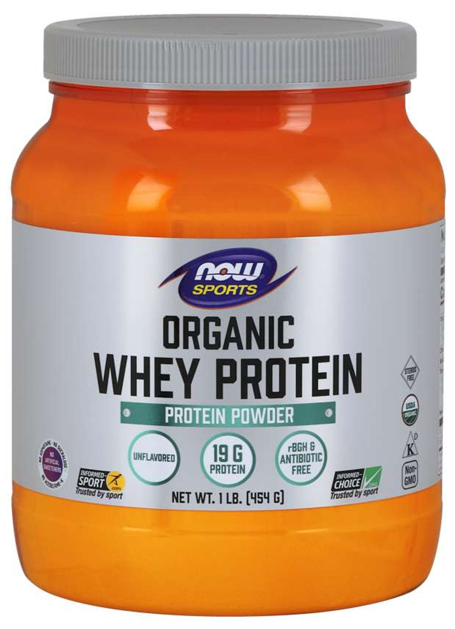 Whey Protein, Organic Unflavored Powder - 1 lb.