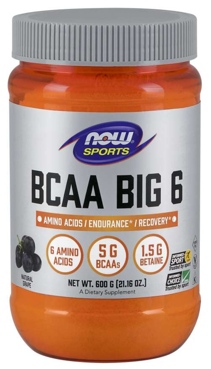 BCAA Big 6, Natural Grape Flavor Powder - 600 g