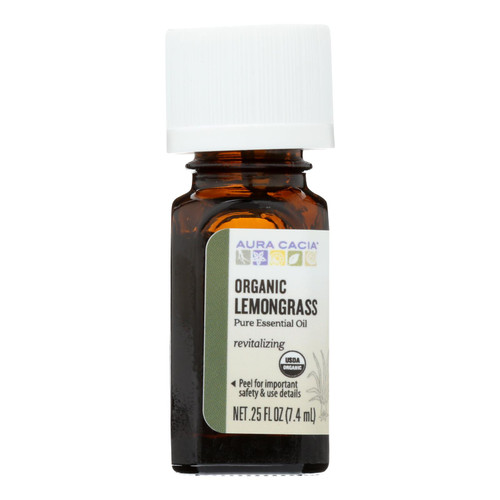 Aura Cacia - Organic Essential Oil - Lemongrass - .25 Oz Aura Cacia - Organic Essential Oil - Lemongrass - .25 Oz