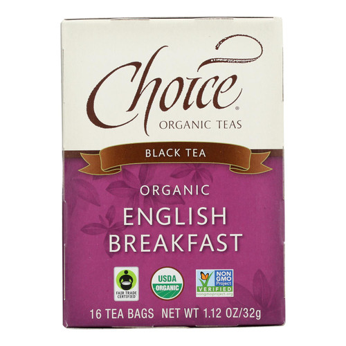 Choice Organic Teas English Breakfast Tea - 16 Tea Bags - Case Of 6 Choice Organic Teas English Breakfast Tea - 16 Tea Bags - Case Of 6