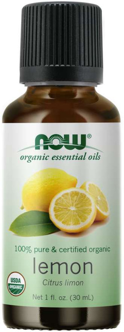 NOW 100% Pure Lemon Essential Oil, Certified Organic - 1 oz.