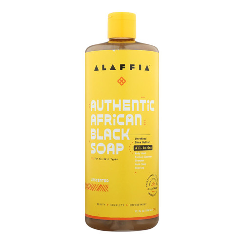 Alaffia - African Black Soap - Unscented - 32 Fl Oz. Alaffia - African Black Soap - Unscented - 32 Fl Oz.