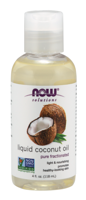 NOW PURE FRACTIONATED Liquid Coconut Oil - BENEFITS: Light & Nourishing Promotes Healthy-Looking Skin And Hair. NOW PURE FRACTIONATED Liquid Coconut Oil - BENEFITS: Light & Nourishing Promotes Healthy-Looking Skin And Hair.
