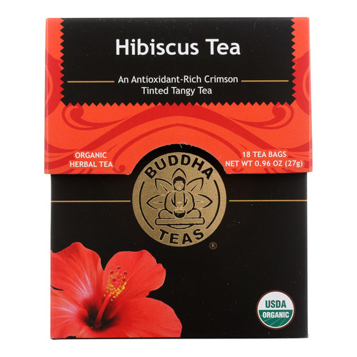 Buddha Teas - Organic Tea - Hibiscus - Case Of 1 - 18 Count