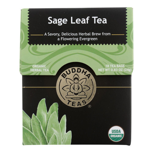 Buddha Teas - Organic Tea - Sage Leaf - Case Of 1 - 18 Count