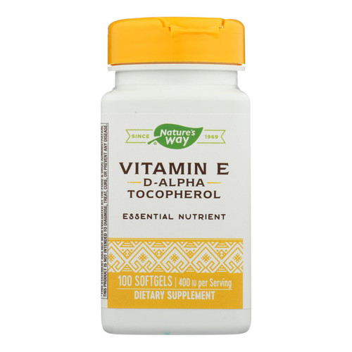 Nature's Way - Vitamin E - 400 Iu - D-alpha Tocopherol- 100 Softgels