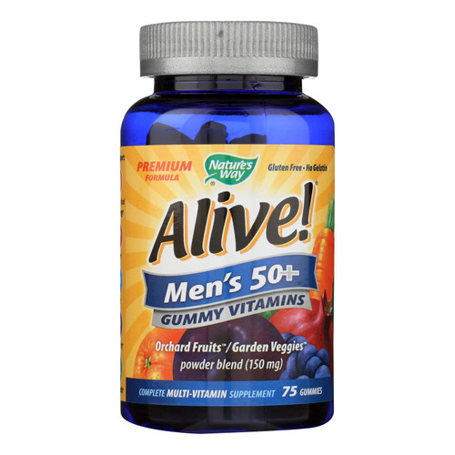 Nature's Way - Alive! Men's Multi-vitamin Gummies - 50 Plus - 75 Gummies Nature's Way - Alive! Men's Multi-vitamin Gummies - 50 Plus - 75 Gummies