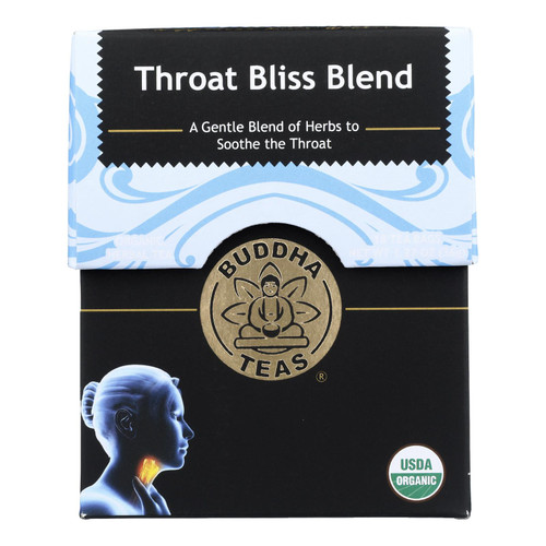 Buddha Teas - Tea Throat Bliss Blend - (1 Box with 18 Tea Bags)