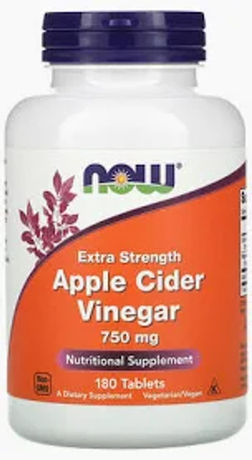 NOW Extra Strength Apple Cider Vinegar 750 mg 180 Tablets