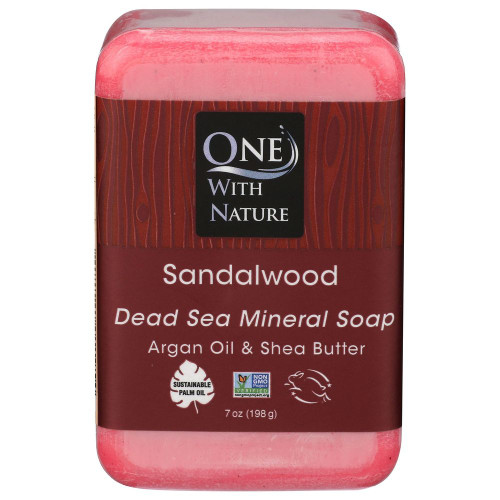 One With Nature Sandalwood Dead Sea Mineral Bar Soap 5 oz
