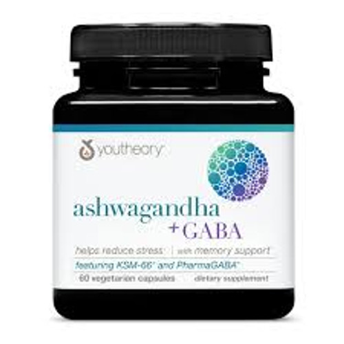 Youtheory Ashwagandha + GABA 60 Vegetarian Capsules