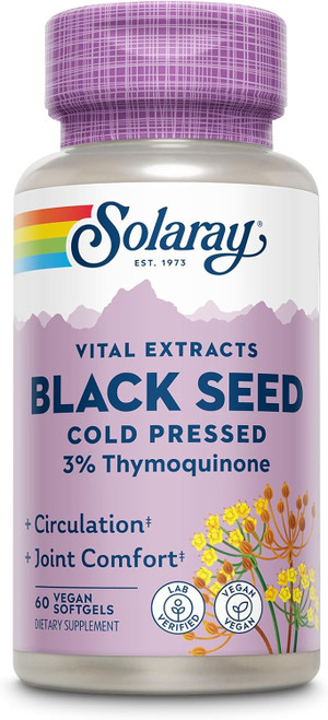 Solaray Vital Extracts Black Seed Cold Pressed 60 Veg Softgels 
