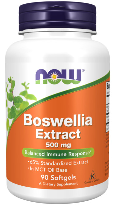 NOW Boswellia Extract 500 mg 90 Softgels (in MCT Oil Base)