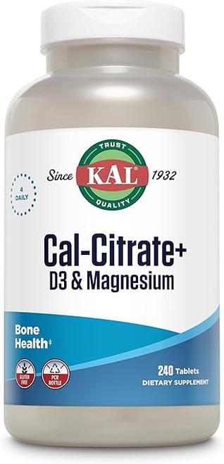 KAL Cal-Citrate+ D3 & Magnesium 240 Tablets (4 Daily)