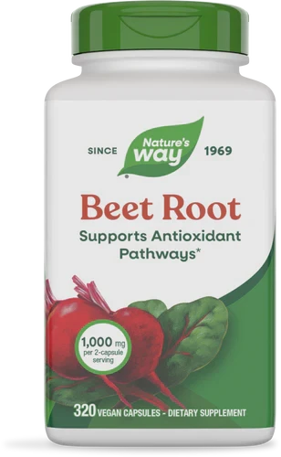Beet Root is one of the more popular botanicals in the market today. Nature’s Way Beet Root supports antioxidant pathways and free radical scavenging activity.