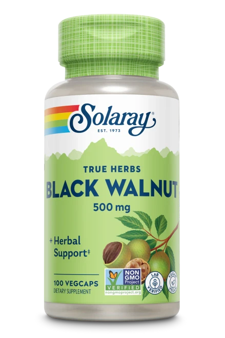 Originating in ancient Persia, black walnut hulls have a long history of use throughout the world. Black walnut hulls contain a phytochemical known as juglone, believed to be the source of its health benefits. Black walnut may provide nutritive support for intestinal wellness.