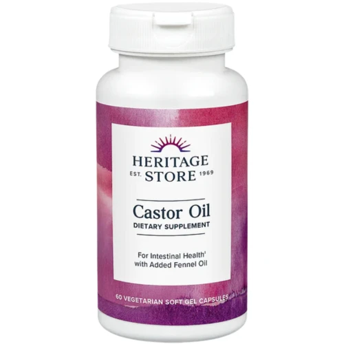 Formulated with the nutrient-rich oil extracted from castor beans, our Castor Oil capsules may help support healthy elimination and cleansing of your digestive tract.

