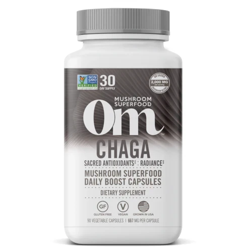 Om Mushroom's Chaga is a powerful adaptogenic mushroom that is known for its antioxidant and immune-boosting properties. It is also known for its ability to promote healthy skin.


